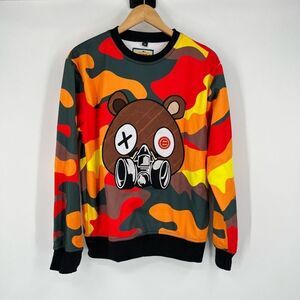 Retro Label Sweatshirt Pullover Mask Bear Camouflage Multicolor Mens Medium